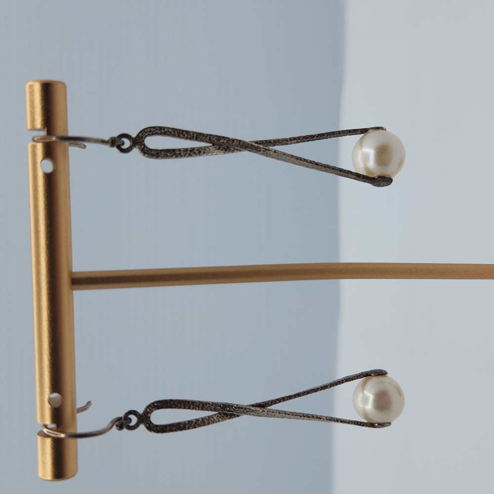 Silpada Elegant Sterling Silver Pearl Drop Earrings